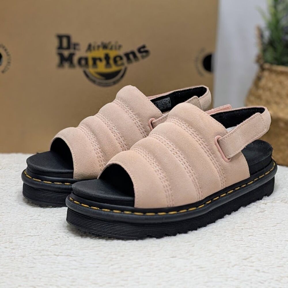 Dr. Martens Powder Pink Kole Lightweight Suede Sandals Women's 9 UK 7 NIB